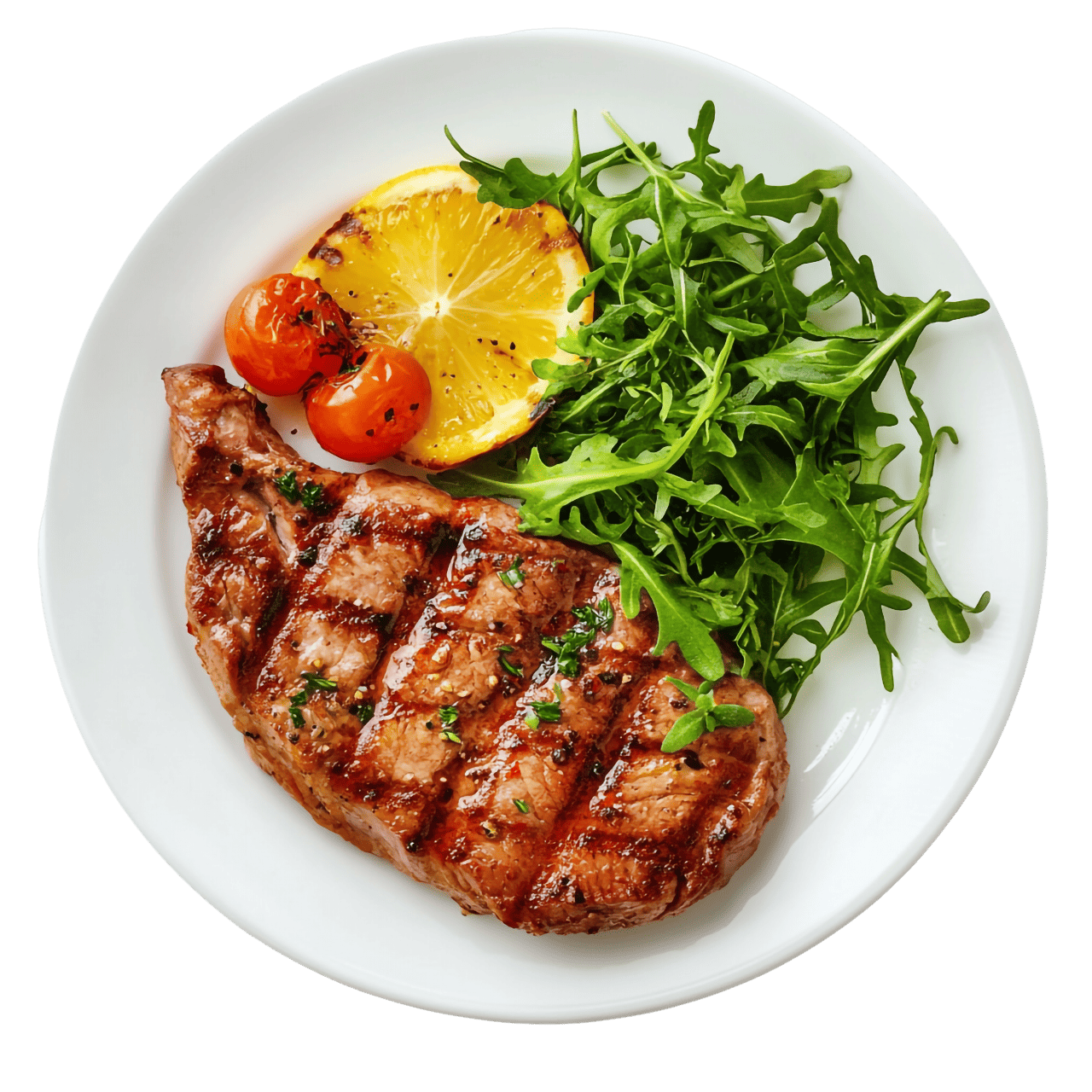 Assiette Chuleta de Cerdo Grillée aux Légumes