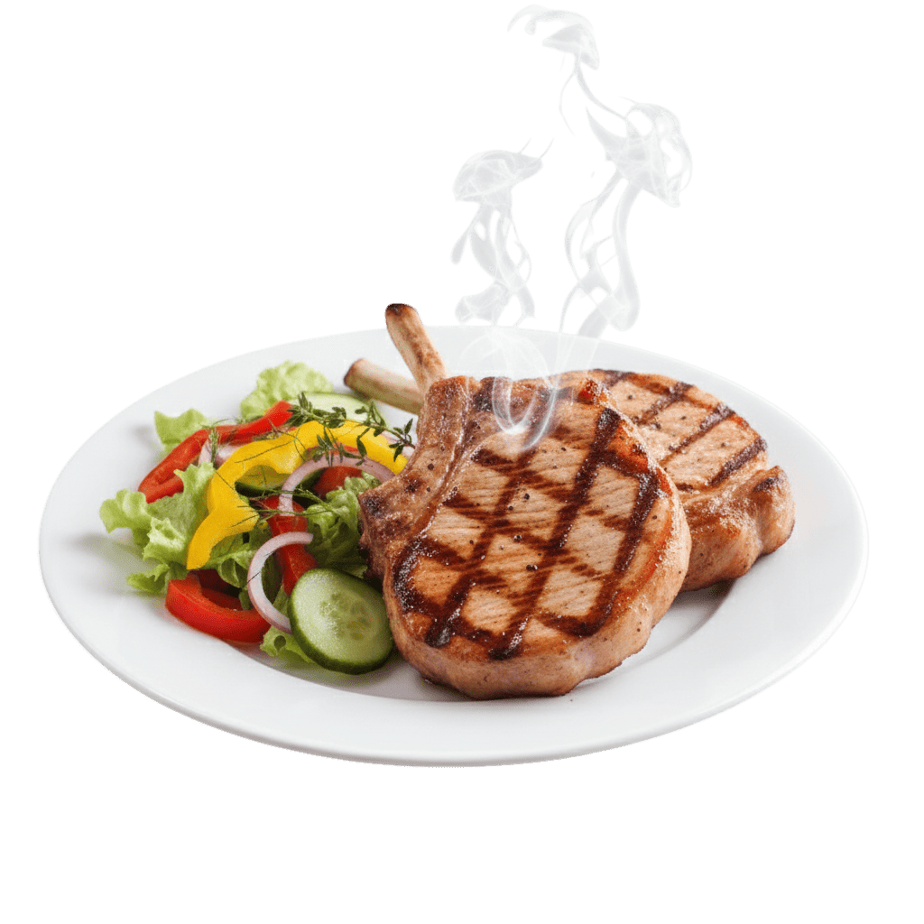 Côtelettes de Porc & Salade Fraîche